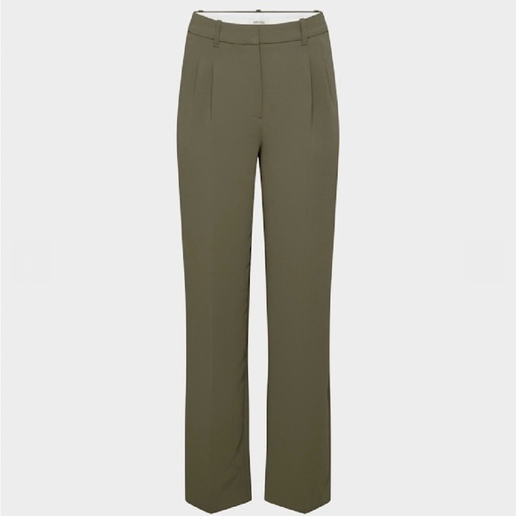 Aritzia Viral Olive Green Women's Trousers - Picture 5 of 6